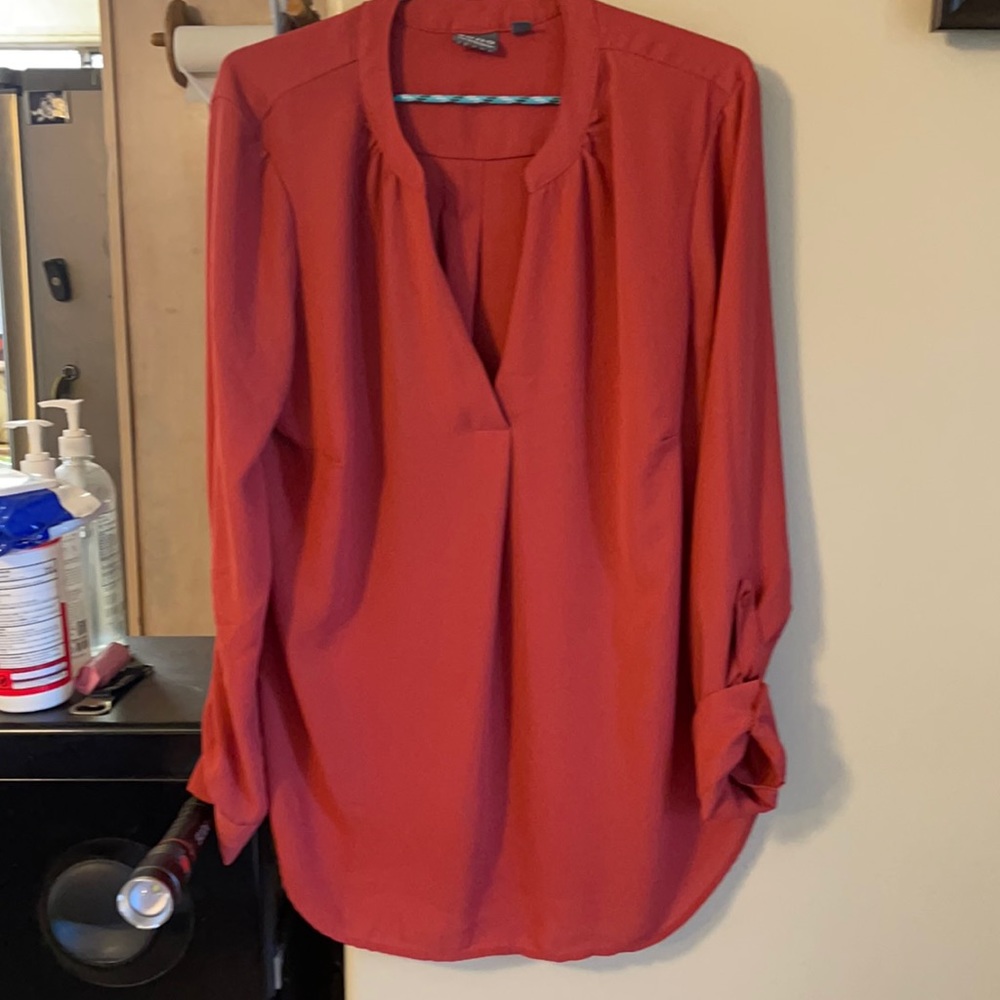 Dressy v-neck long sleeve blouse